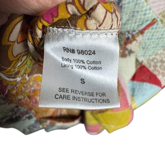 Love the Label quilted Duster Colette trench Coat size small NWT Patchwork - Picture 11 of 13